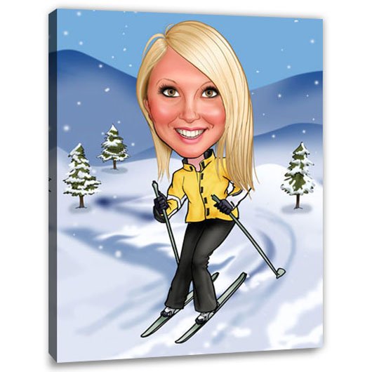 Bild von   erstellung karikatur skifahrenjpg | fotogeschenkideende 🎀 Geschenke mit eigenem Foto Motiv o Text