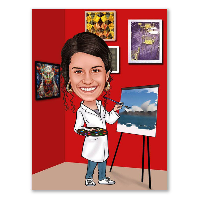 Bild von   erstellung karikatur malerinjpg | fotogeschenkideende 🎀 Geschenke mit eigenem Foto Motiv o Text