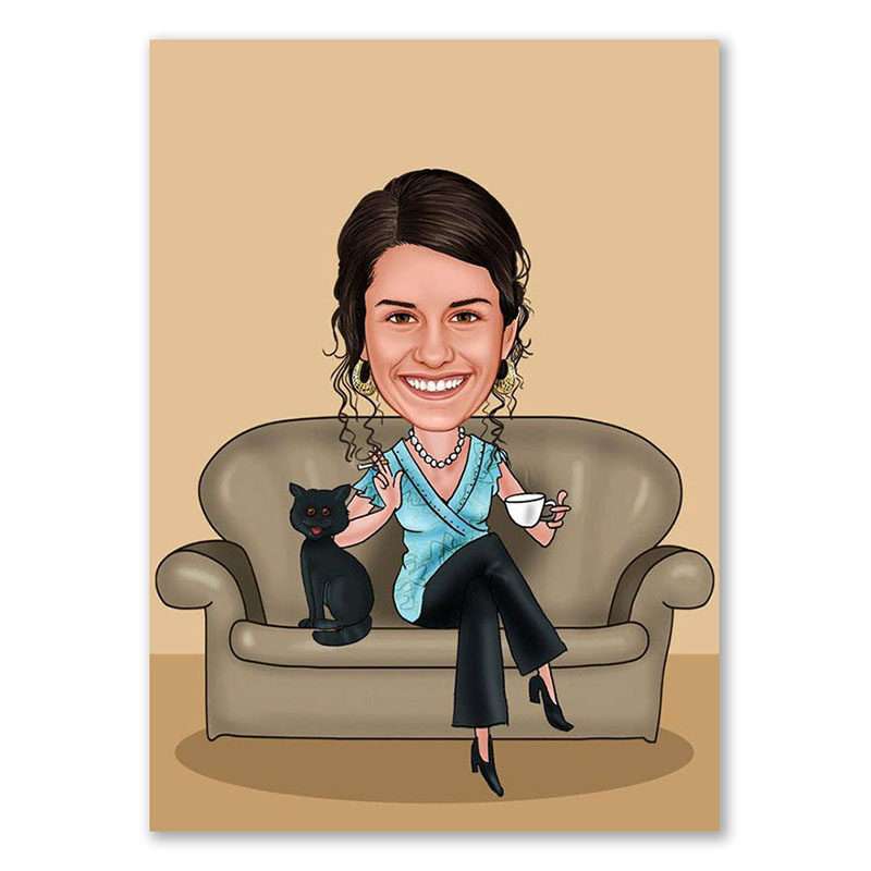 Bild von   erstellung karikatur cat ladyjpg | fotogeschenkideende 🎀 Geschenke mit eigenem Foto Motiv o Text