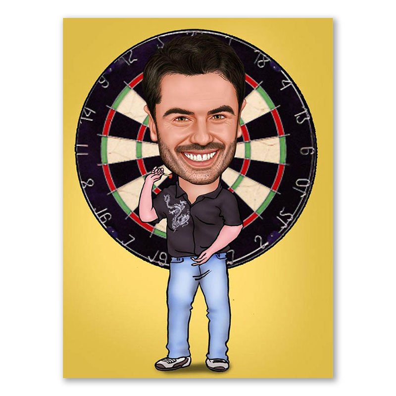 Bild von   erstellung karikatur dart cajpg | fotogeschenkideende 🎀 Geschenke mit eigenem Foto Motiv o Text