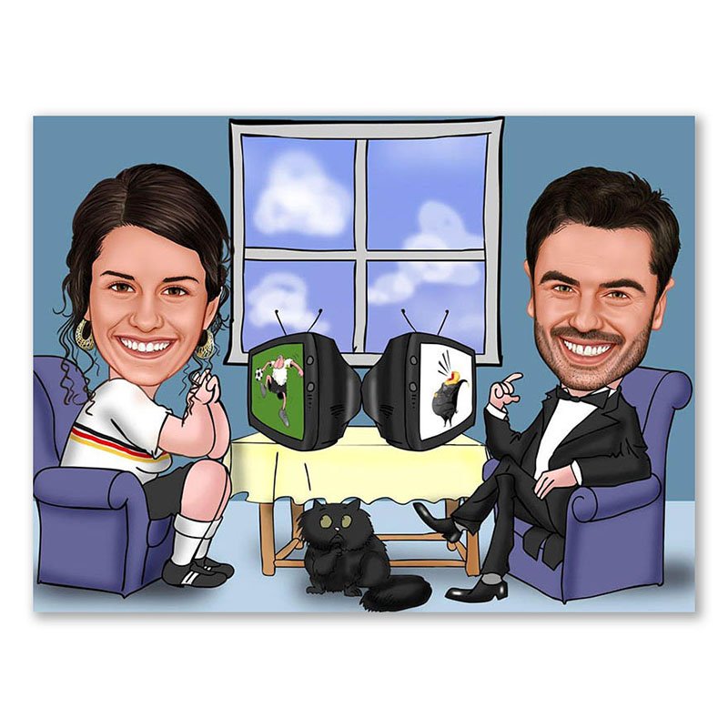 Bild von   erstellung karikatur zuhausejpg | fotogeschenkideende 🎀 Geschenke mit eigenem Foto Motiv o Text