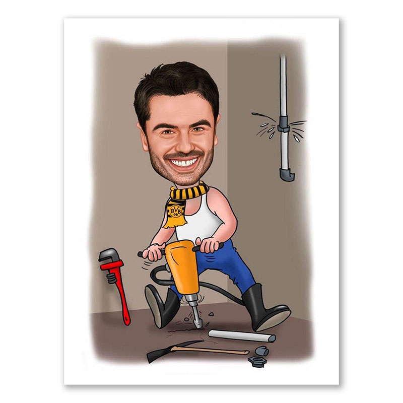 Bild von   erstellung karikatur pressluftjpg | fotogeschenkideende 🎀 Geschenke mit eigenem Foto Motiv o Text