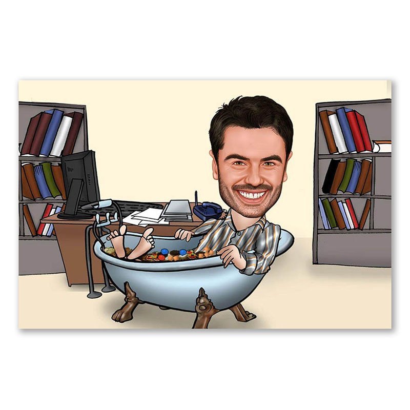 Bild von   erstellung karikatur badewannejpg | fotogeschenkideende 🎀 Geschenke mit eigenem Foto Motiv o Text