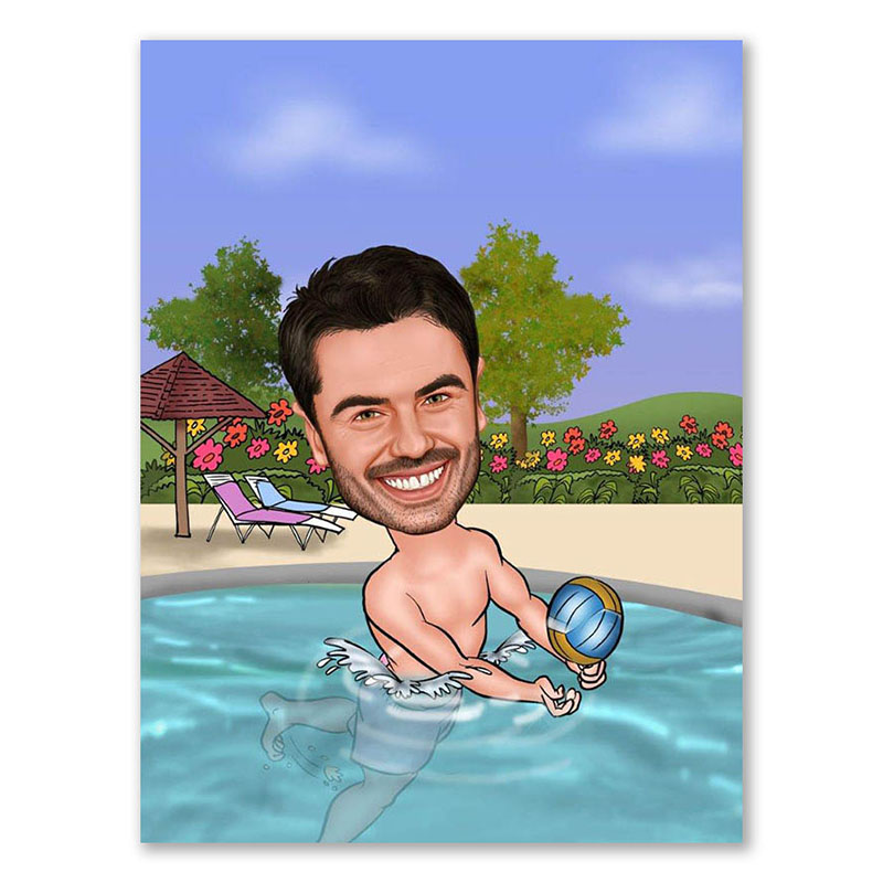 Bild von   erstellung karikatur badespa ijpg | fotogeschenkideende 🎀 Geschenke mit eigenem Foto Motiv o Text