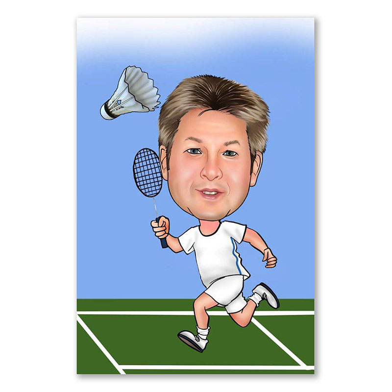 Bild von   erstellung karikatur federballjpg | fotogeschenkideende 🎀 Geschenke mit eigenem Foto Motiv o Text