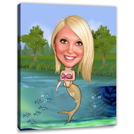 Erstellung Karikatur Nixe (ca591woman), inkl. 1 Person