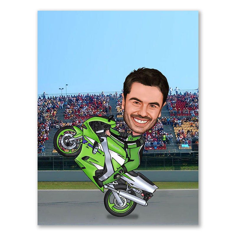 Bild von   erstellung karikatur motorsporjpg | fotogeschenkideende 🎀 Geschenke mit eigenem Foto Motiv o Text