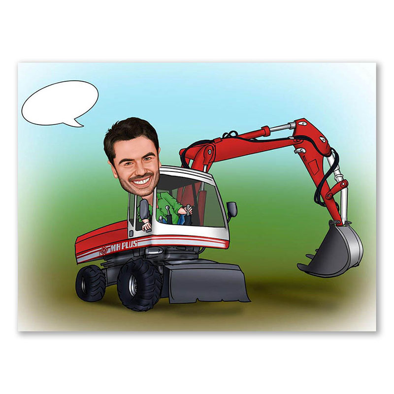 Bild von   erstellung karikatur baggerfahjpg | fotogeschenkideende 🎀 Geschenke mit eigenem Foto Motiv o Text