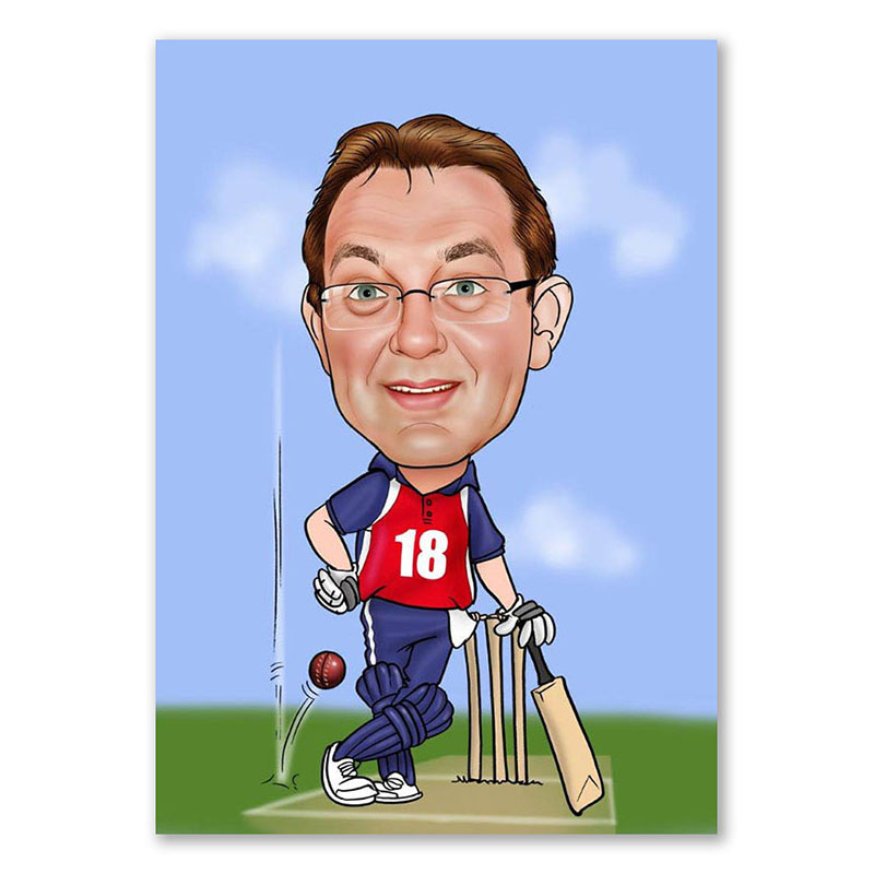 Bild von   erstellung karikatur cricket rjpg | fotogeschenkideende 🎀 Geschenke mit eigenem Foto Motiv o Text