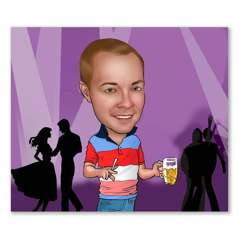 Bild von   erstellung karikatur discobesujpg | fotogeschenkideende 🎀 Geschenke mit eigenem Foto Motiv o Text