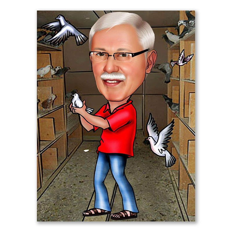 Bild von   erstellung karikatur taubenzchjpg | fotogeschenkideende 🎀 Geschenke mit eigenem Foto Motiv o Text