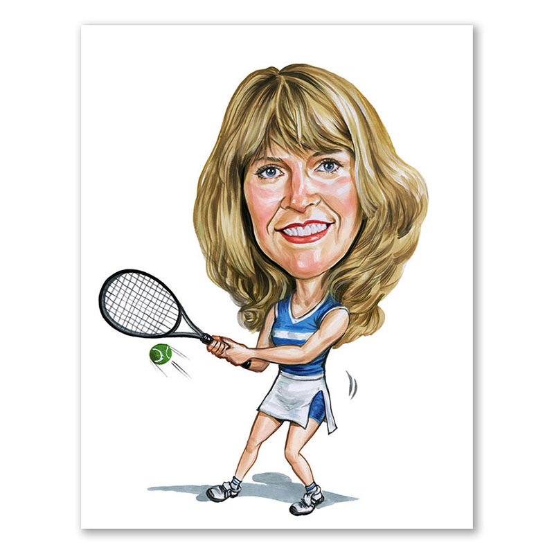 Bild von   erstellung karikatur tennisladjpg | fotogeschenkideende 🎀 Geschenke mit eigenem Foto Motiv o Text