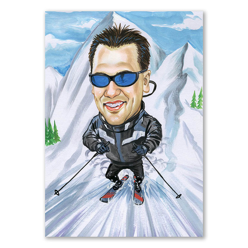 Bild von   erstellung karikatur skifahrerjpg | fotogeschenkideende 🎀 Geschenke mit eigenem Foto Motiv o Text
