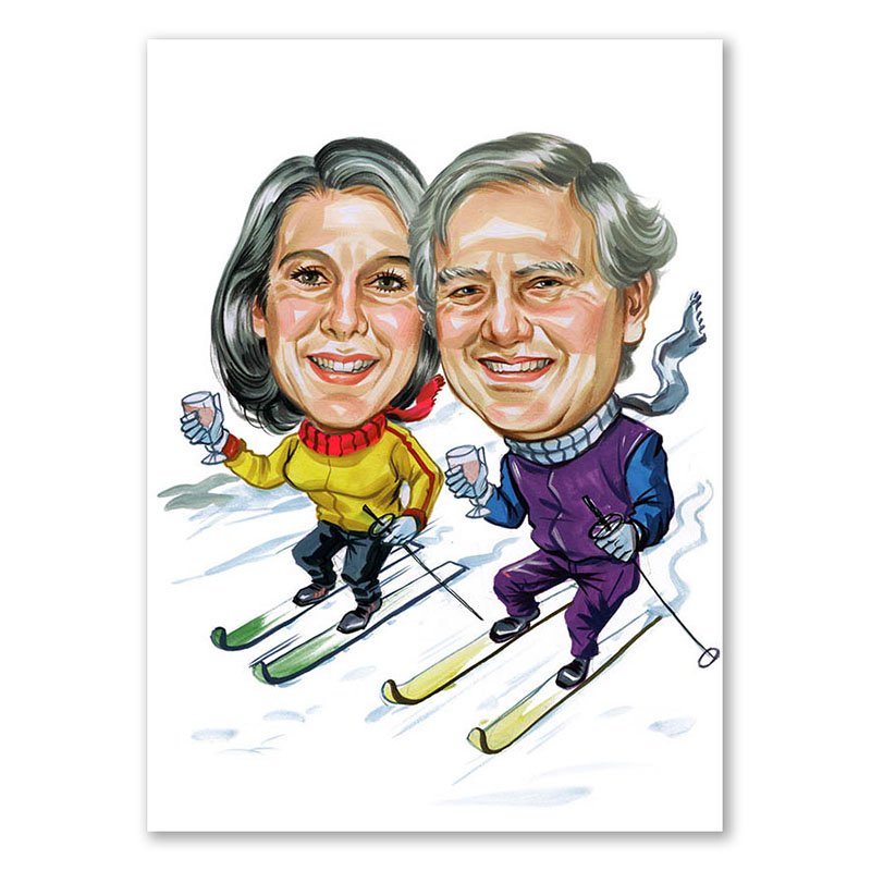 Bild von   erstellung karikatur skipaarjpg | fotogeschenkideende 🎀 Geschenke mit eigenem Foto Motiv o Text
