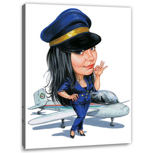 Bild von   erstellung karikatur stewardesjpg | fotogeschenkideende 🎀 Geschenke mit eigenem Foto Motiv o Text