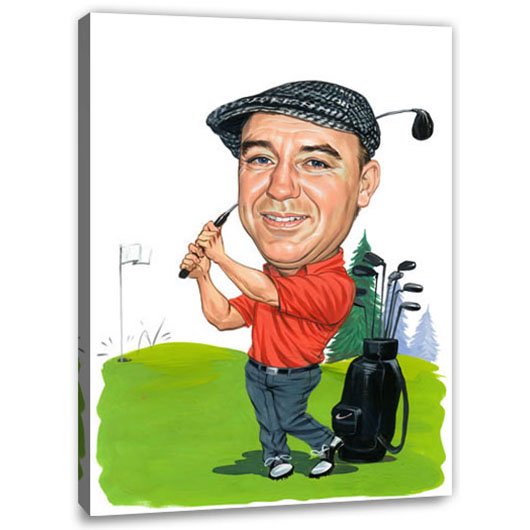Bild von   erstellung karikatur golfer cjpg | fotogeschenkideende 🎀 Geschenke mit eigenem Foto Motiv o Text