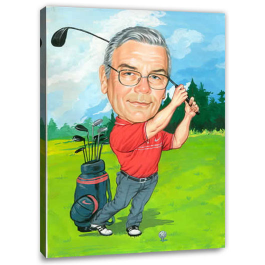 Bild von   erstellung karikatur golf kaddjpg | fotogeschenkideende 🎀 Geschenke mit eigenem Foto Motiv o Text