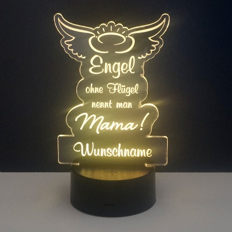 Bild von   led leuchte engel mama mit wunjpg | fotogeschenkideende 🎀 Geschenke mit eigenem Foto Motiv o Text
