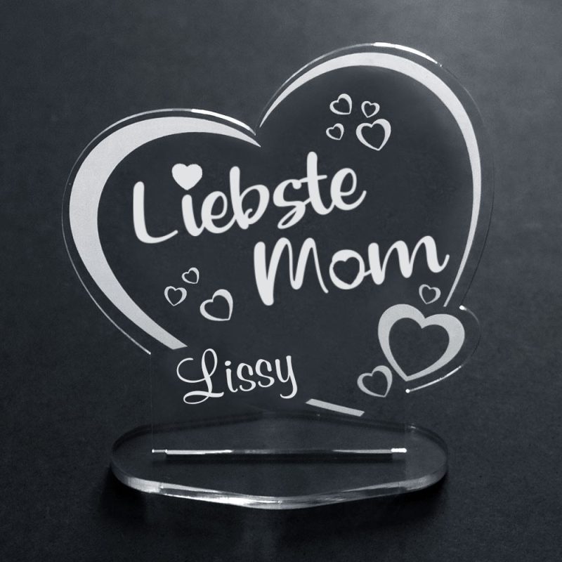 Bild von   acryl herz liebste mom mit wjpg | fotogeschenkideende 🎀 Geschenke mit eigenem Foto Motiv o Text
