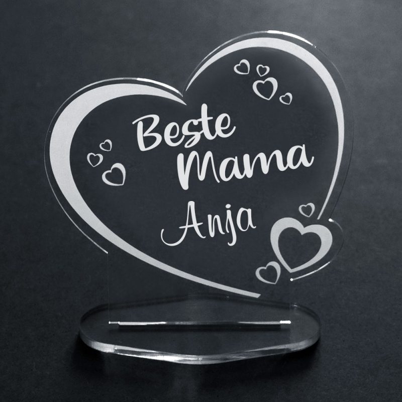 Bild von   acryl herz beste mama namejpg | fotogeschenkideende 🎀 Geschenke mit eigenem Foto Motiv o Text