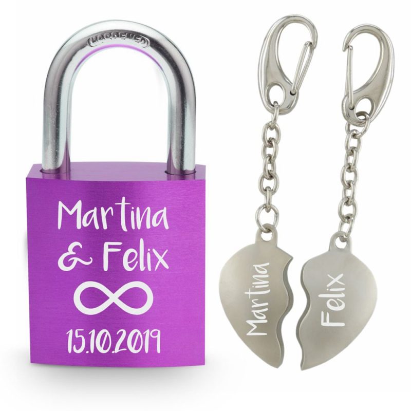 Bild von   partner set liebesschloss lilajpg | fotogeschenkideende 🎀 Geschenke mit eigenem Foto Motiv o Text