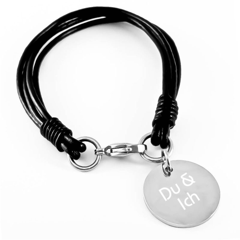 Bild von   lederarmband mit kreisanhaengejpg | fotogeschenkideende 🎀 Geschenke mit eigenem Foto Motiv o Text