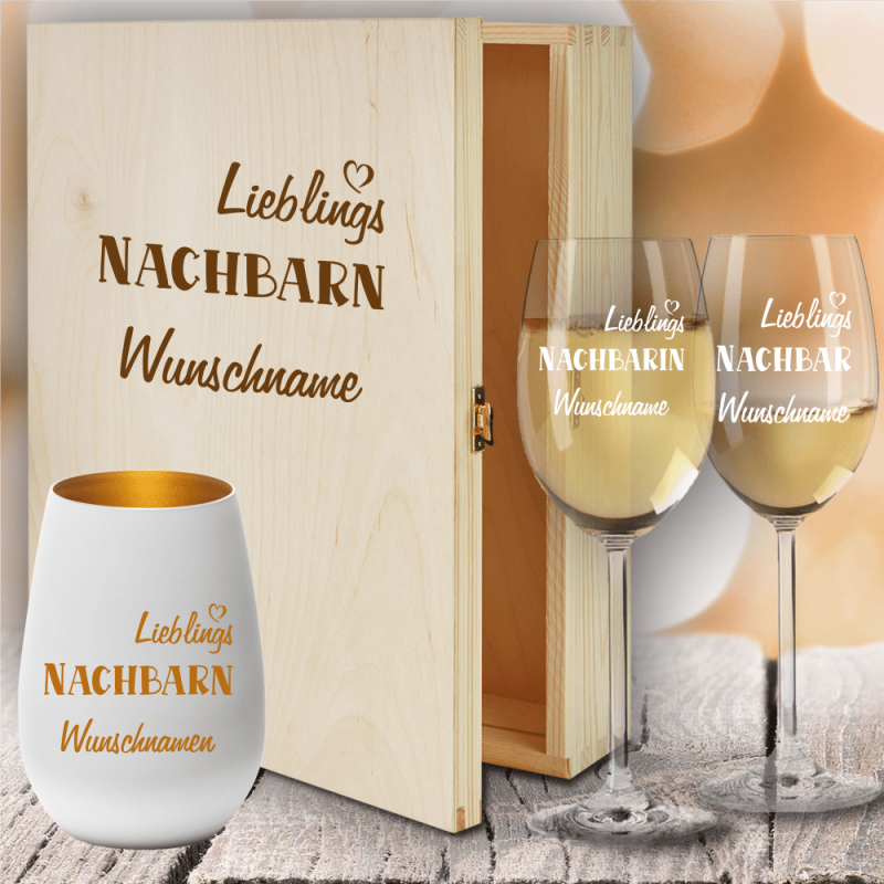 Bild von   geschenkbox weissweinglaeser vpng | fotogeschenkideende 🎀 Geschenke mit eigenem Foto Motiv o Text