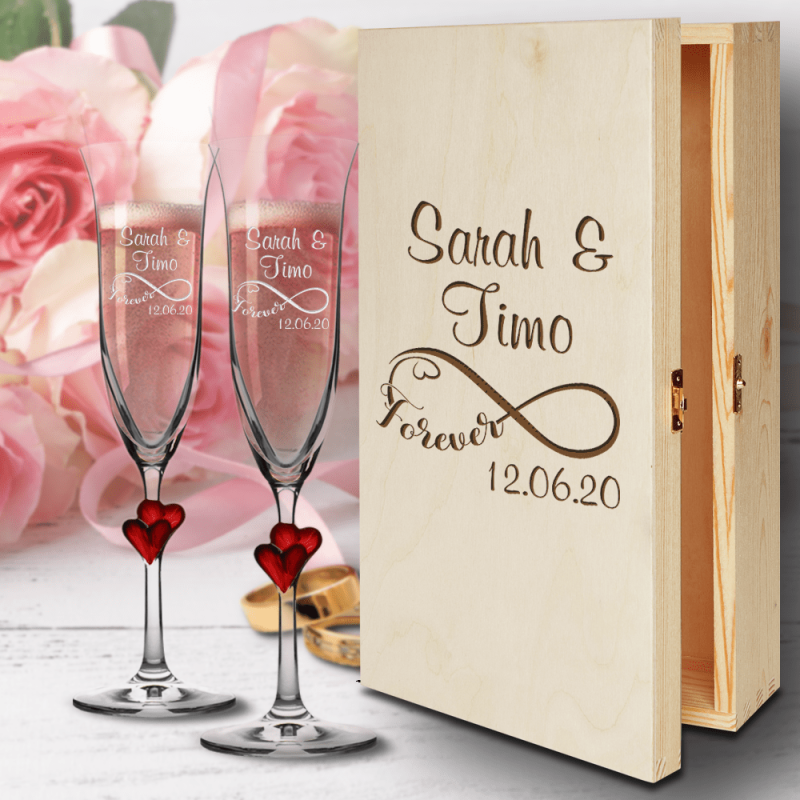 Bild von   sektglaeser set herzen mit grapng | fotogeschenkideende 🎀 Geschenke mit eigenem Foto Motiv o Text