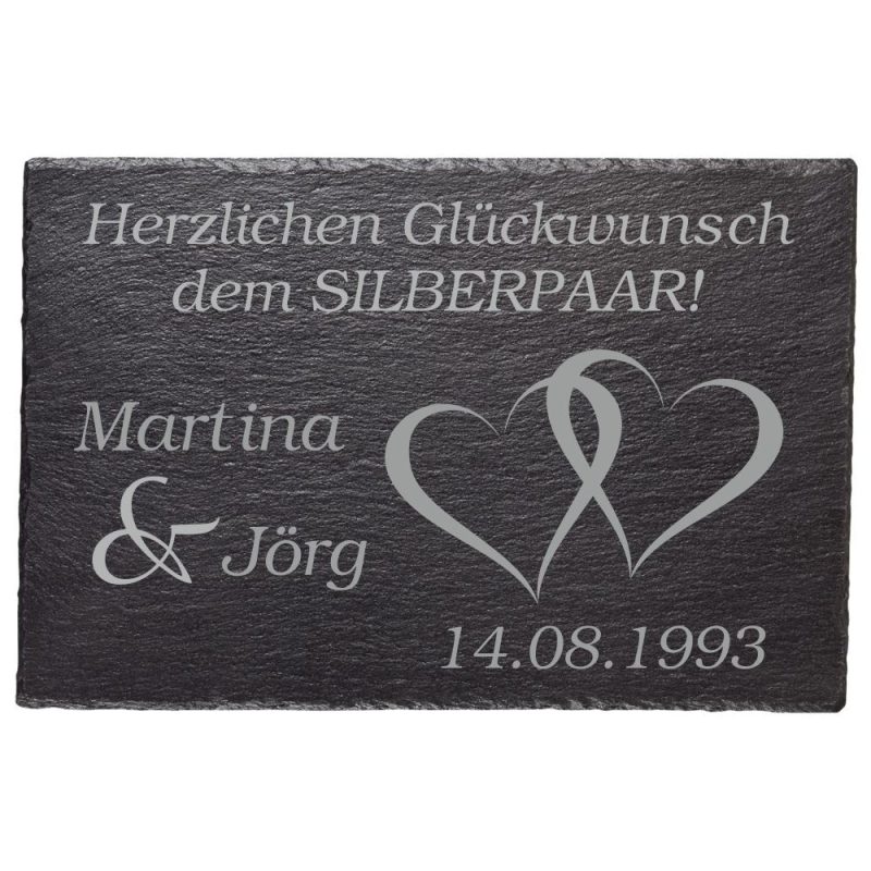 Bild von   schiefertafel zur silberhochzejpg | fotogeschenkideende 🎀 Geschenke mit eigenem Foto Motiv o Text
