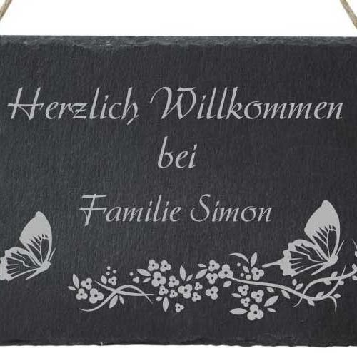 Bild von   haustuerschild schiefer mit dejpg | fotogeschenkideende 🎀 Geschenke mit eigenem Foto Motiv o Text