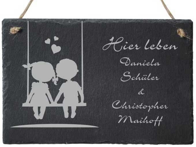 Bild von   tuerschild aus schiefer paar ajpg | fotogeschenkideende 🎀 Geschenke mit eigenem Foto Motiv o Text