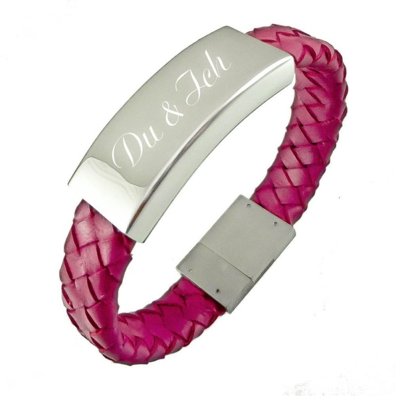 Bild von   leder armband mit gravur pinkjpg | fotogeschenkideende 🎀 Geschenke mit eigenem Foto Motiv o Text