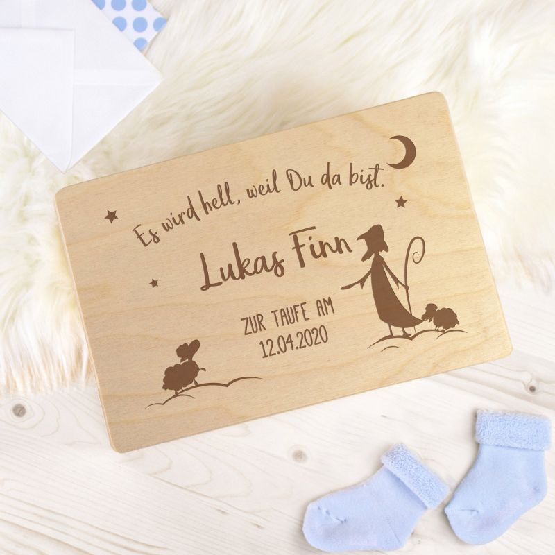 Bild von   erinnerungsbox zur taufe hirjpg | fotogeschenkideende 🎀 Geschenke mit eigenem Foto Motiv o Text