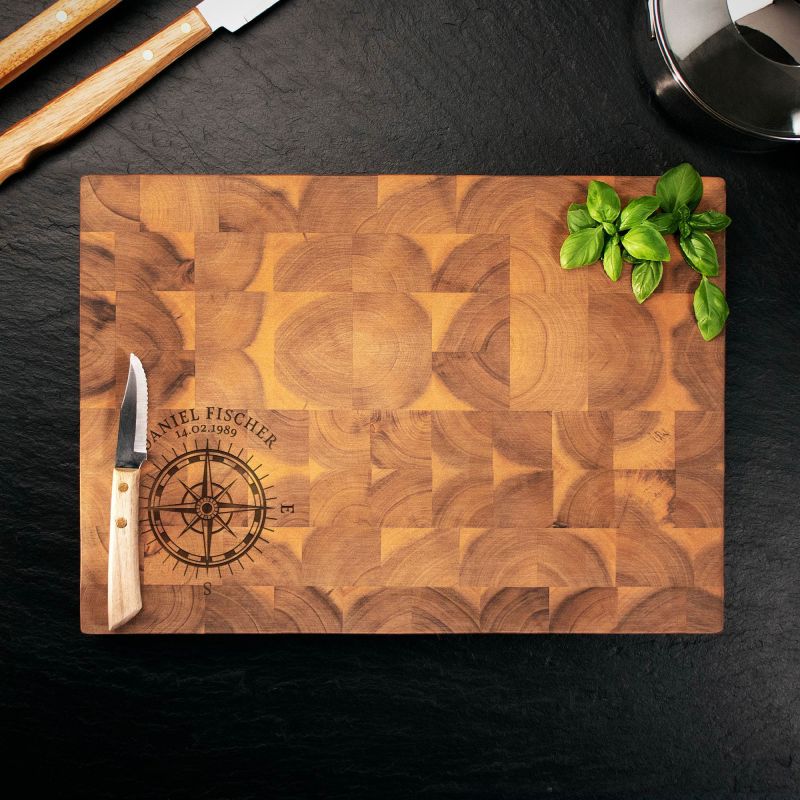 Bild von   schneideblock akazie kompassjpg | fotogeschenkideende 🎀 Geschenke mit eigenem Foto Motiv o Text