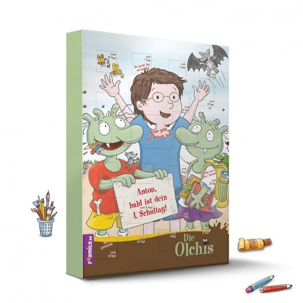 Bild von   die olchis countdown schulstarjpg | fotogeschenkideende 🎀 Geschenke mit eigenem Foto Motiv o Text
