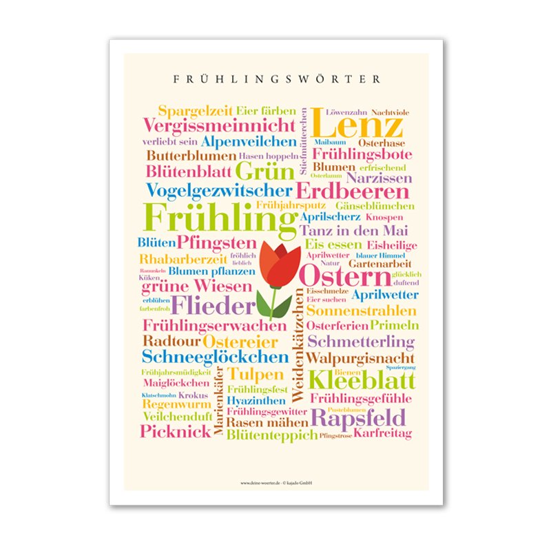 Bild von   poster fruehlingswoerter xjpg | fotogeschenkideende 🎀 Geschenke mit eigenem Foto Motiv o Text
