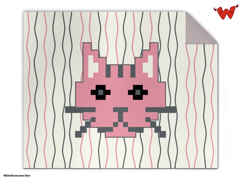 Strickdecke Pixel Katze