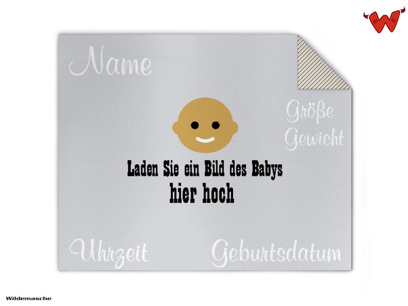 Strickdecke aus Wolle mit Baby Bild