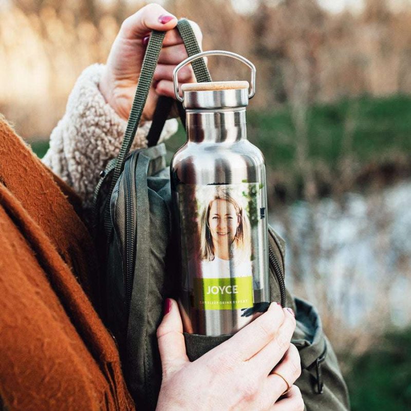 Bild von   bambus trinkflasche bedruckenjpg | fotogeschenkideende 🎀 Geschenke mit eigenem Foto Motiv o Text