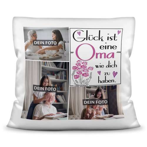 Bild von   kissen fuer oma fotocollagejpg | fotogeschenkideende 🎀 Geschenke mit eigenem Foto Motiv o Text