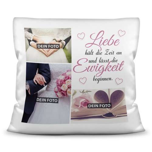 Bild von   hochzeitskissen mit fotocollagjpg | fotogeschenkideende 🎀 Geschenke mit eigenem Foto Motiv o Text