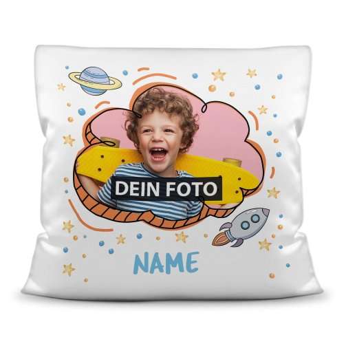 Bild von   kinder kissen rakete mit kjpg | fotogeschenkideende 🎀 Geschenke mit eigenem Foto Motiv o Text