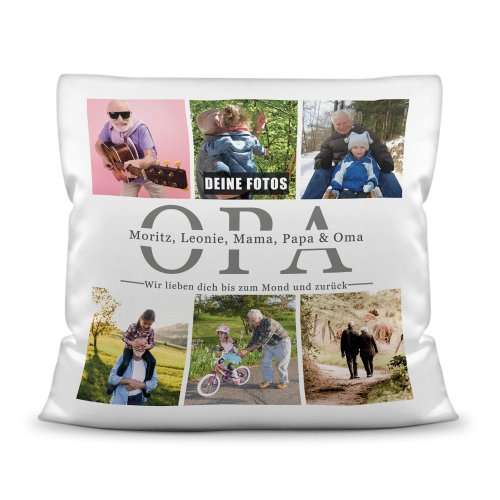Bild von   kissen mit fotocollage fuer opjpg | fotogeschenkideende 🎀 Geschenke mit eigenem Foto Motiv o Text