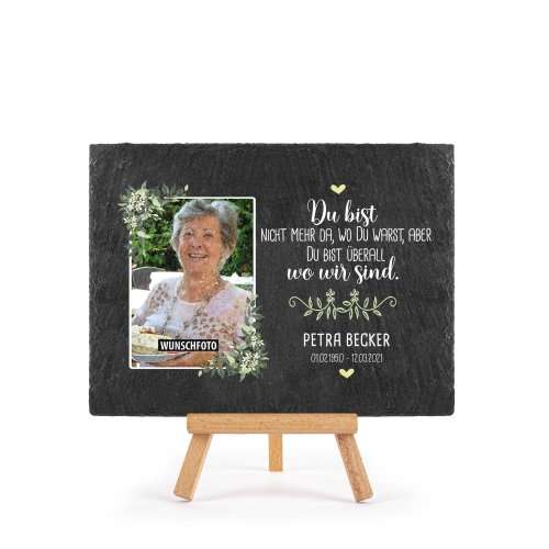 Bild von   schieferplatte mit trauerfotojpg | fotogeschenkideende 🎀 Geschenke mit eigenem Foto Motiv o Text