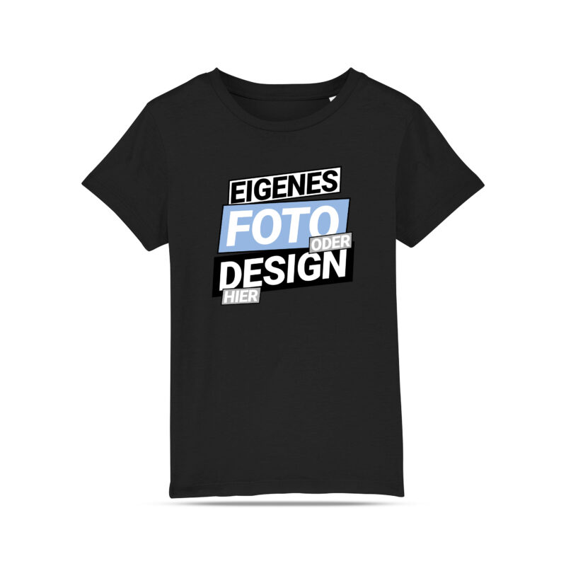 Kinder Bio T-Shirt mit Foto & Text gestalten - schwarz