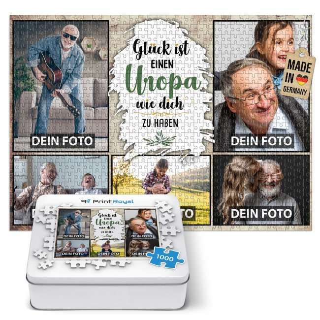 Foto-Puzzle für den Uropa - Glück ist - 500, 1000 oder 2000 Teile in