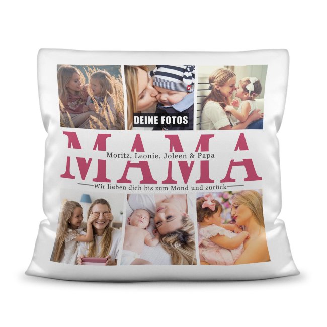 Kissen mit Fotocollage für Mama