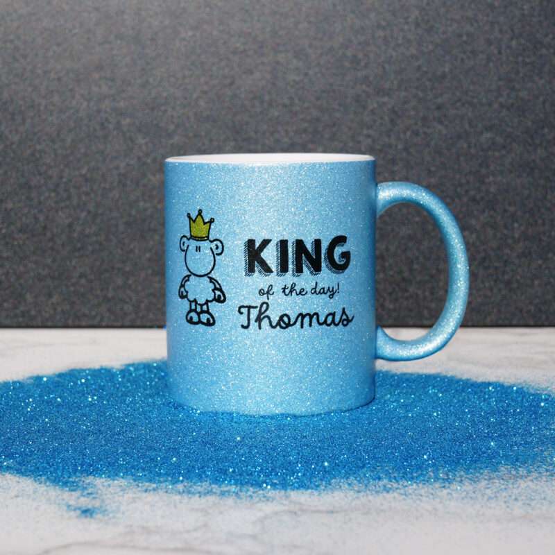 Bild von   glitzertasse king of the dayjpg | fotogeschenkideende 🎀 Geschenke mit eigenem Foto Motiv o Text