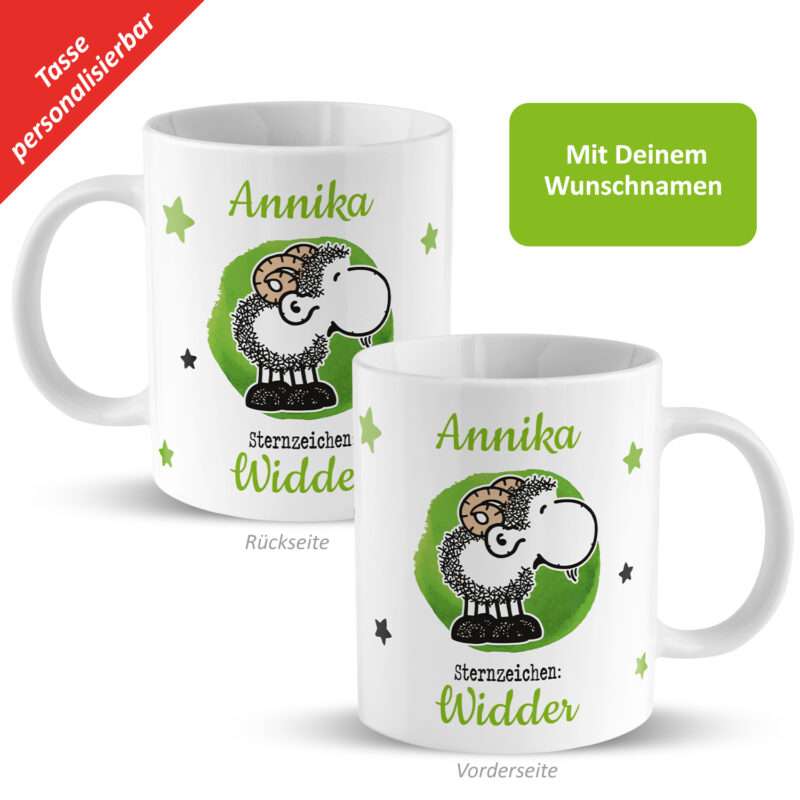 Bild von   tasse mit sternzeichen widdejpg | fotogeschenkideende 🎀 Geschenke mit eigenem Foto Motiv o Text