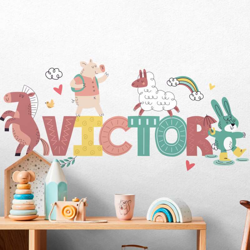 Personalisierte Sticker Nutztiere mit anpassbarem Namen